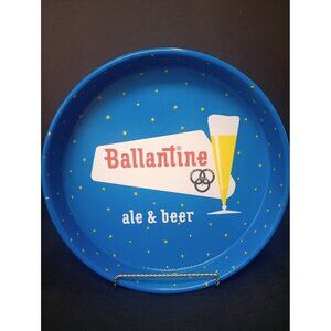 Vintage BALLANTINE Ale & Beer  Bright Blue Tray  Mid Century